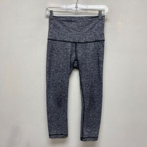 Lululemon Black White Heathered High Rise High Times Pull On Leggings Pant 6